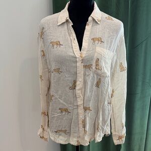 Rails Leopard Print Button-Up Shirt